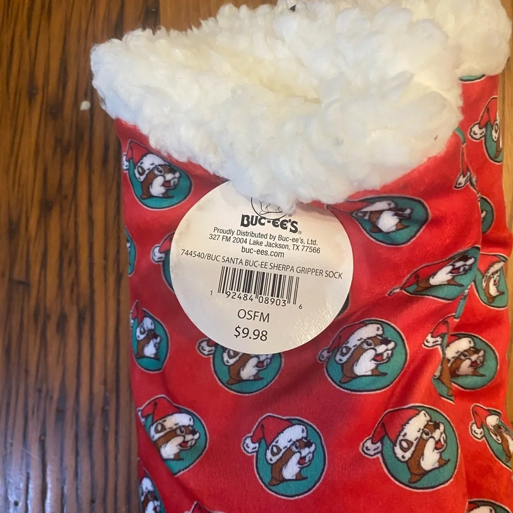 Red Christmas fleece Socks